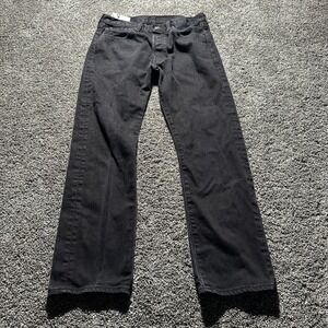 Levi's 501 Jeans Mens 32x30 Black Dark Wash Denim Straight Leg Button Fly Skater